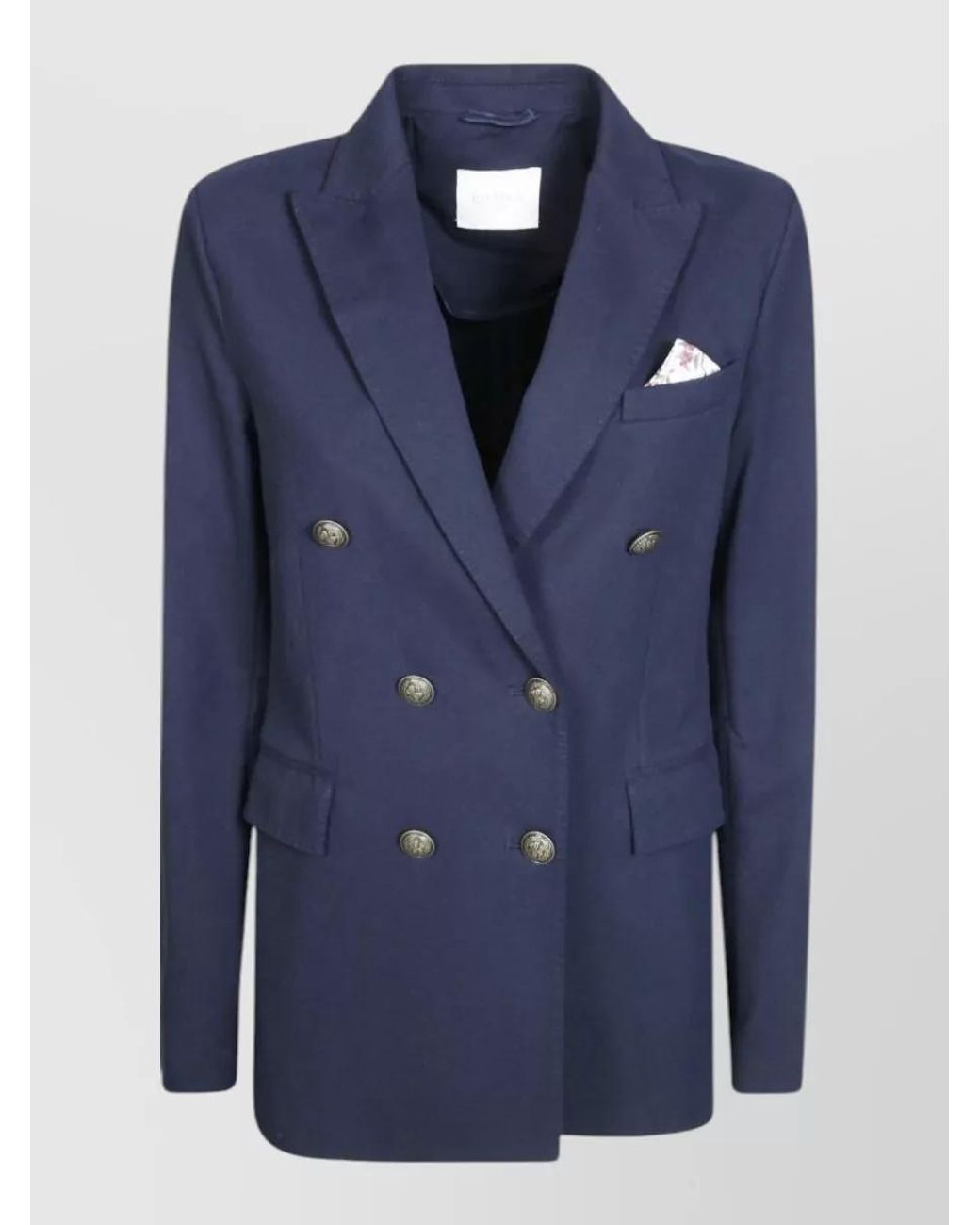 Circolo 1901 Blue Cotton Slim-Fit Double-Breasted Jacket