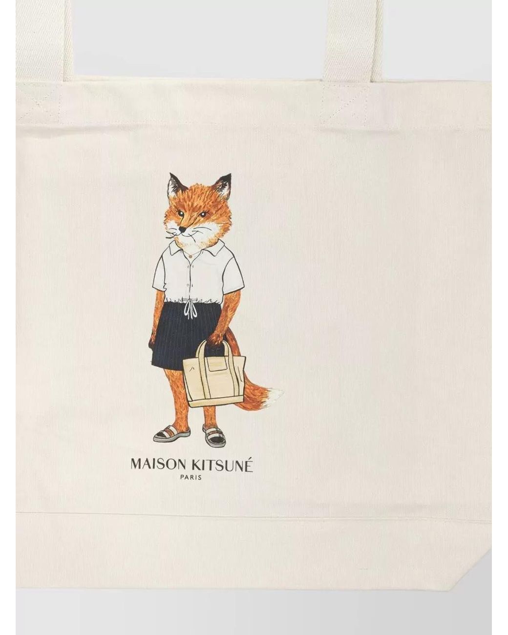Maison Kitsuné Natural Canvas Tote Bag