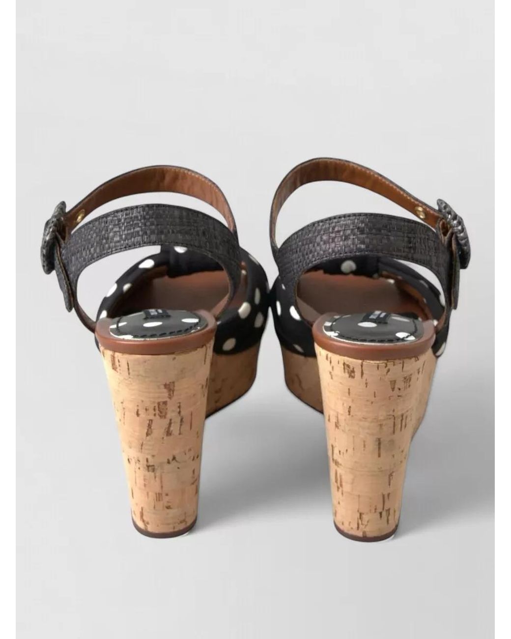 Dolce & Gabbana Black Polka-Dot Wedge Sandals