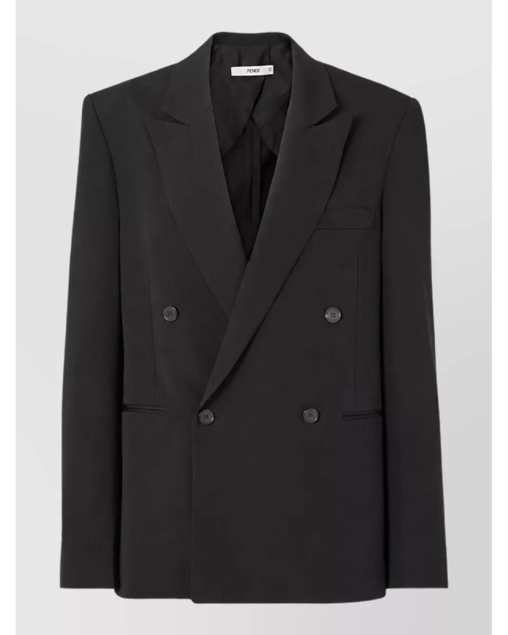 Fendi Black Virgin Wool Double-Breasted Blazer