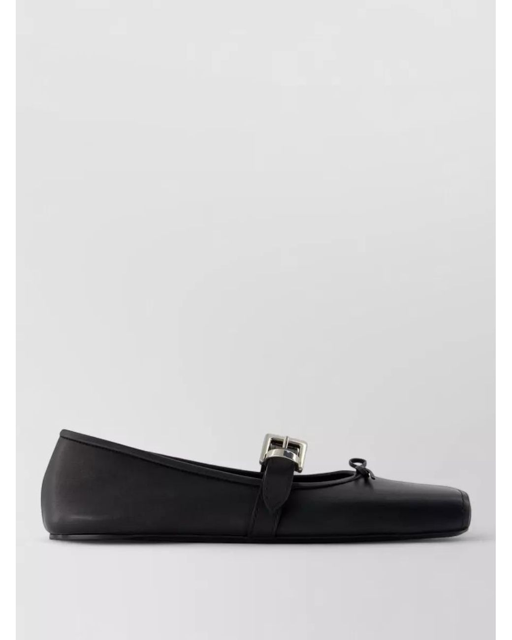 Balenciaga Black Leather Ballerina Loafers