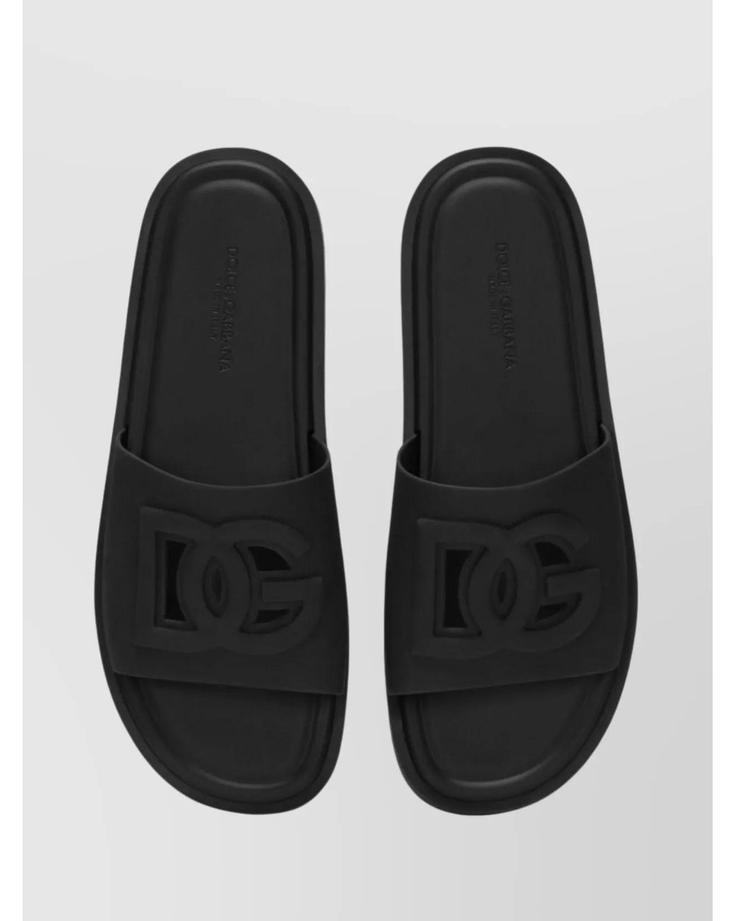 Dolce & Gabbana Black Rubber Slide Sandals for men