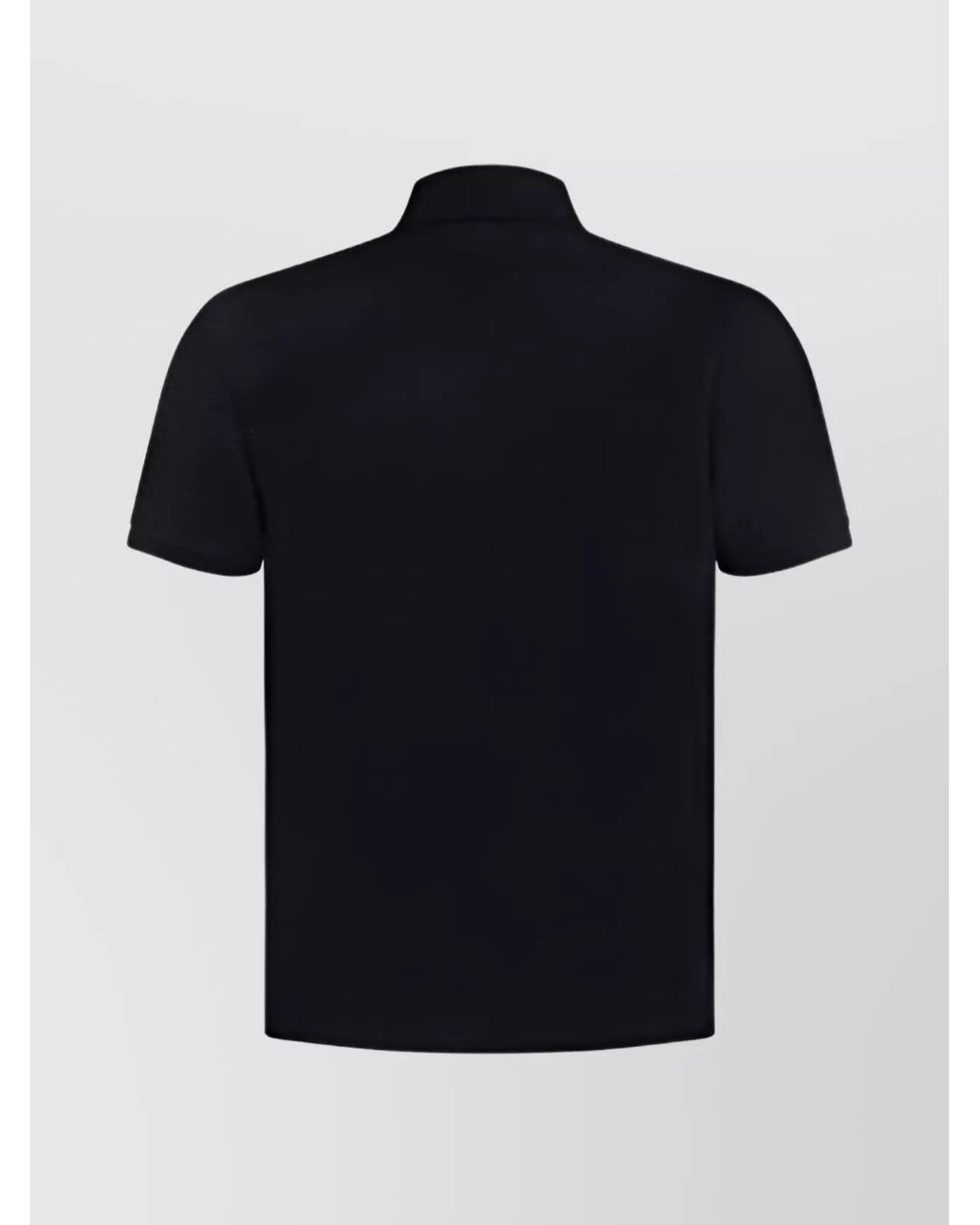 Thom Browne Black Cotton Piqué Short-Sleeve Polo Shirt for men