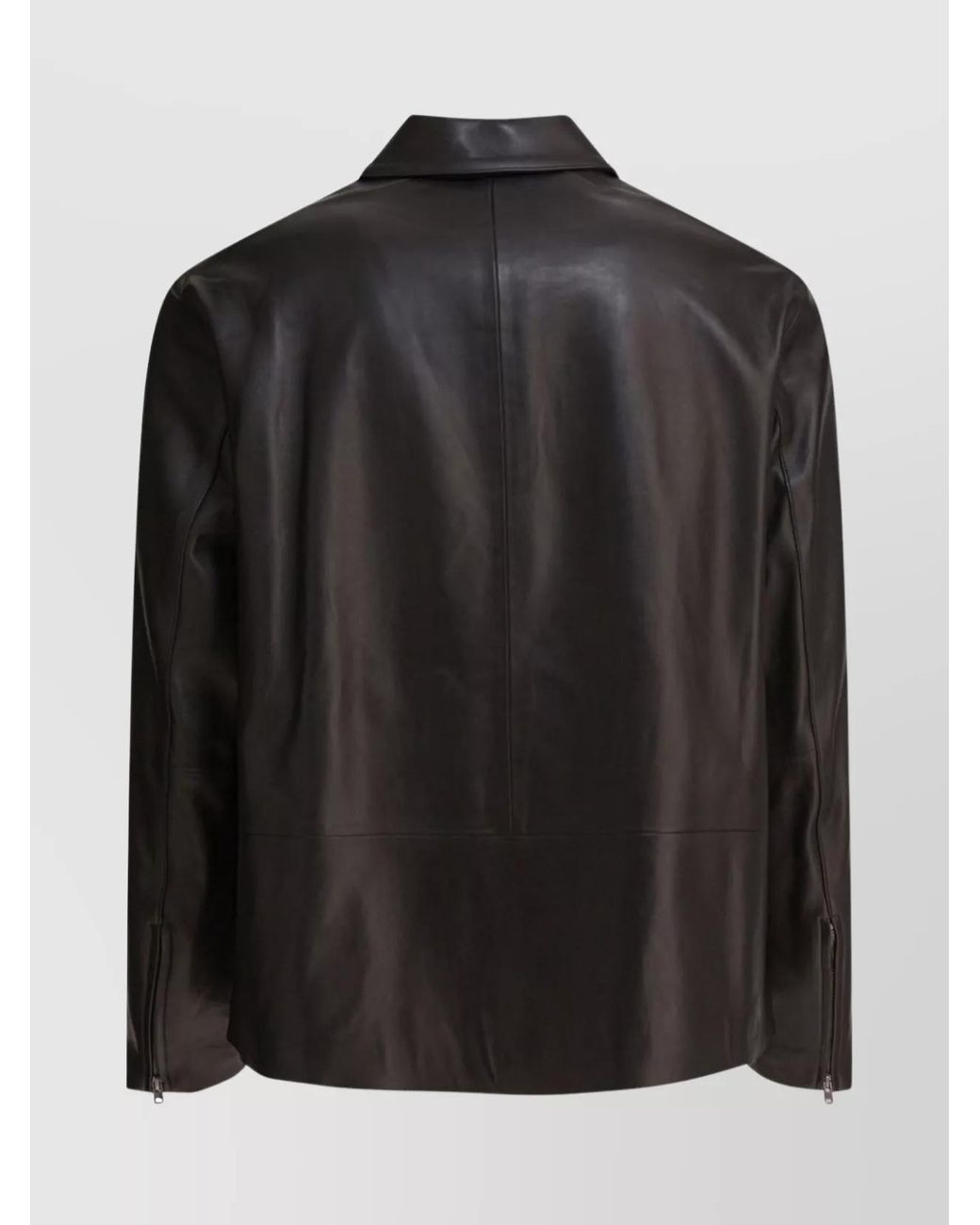 Vince Black Lamb Leather Zip Jacket for men