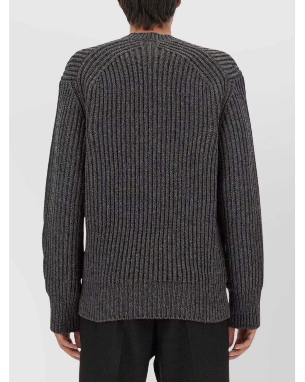 McQueen Gray Oversized Wool Jumper for men