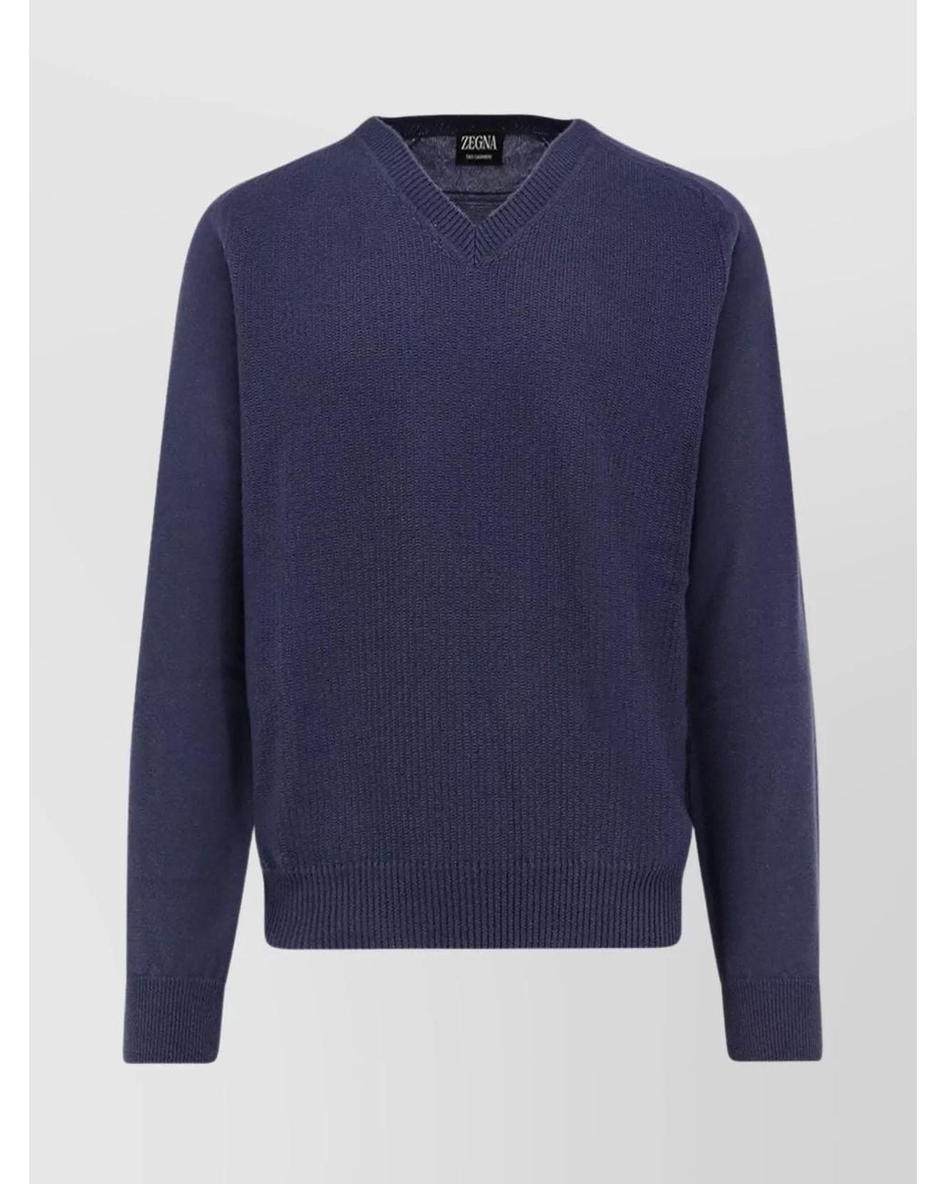Zegna Blue Luxurious Cashmere Long Sleeve Knitwear for men