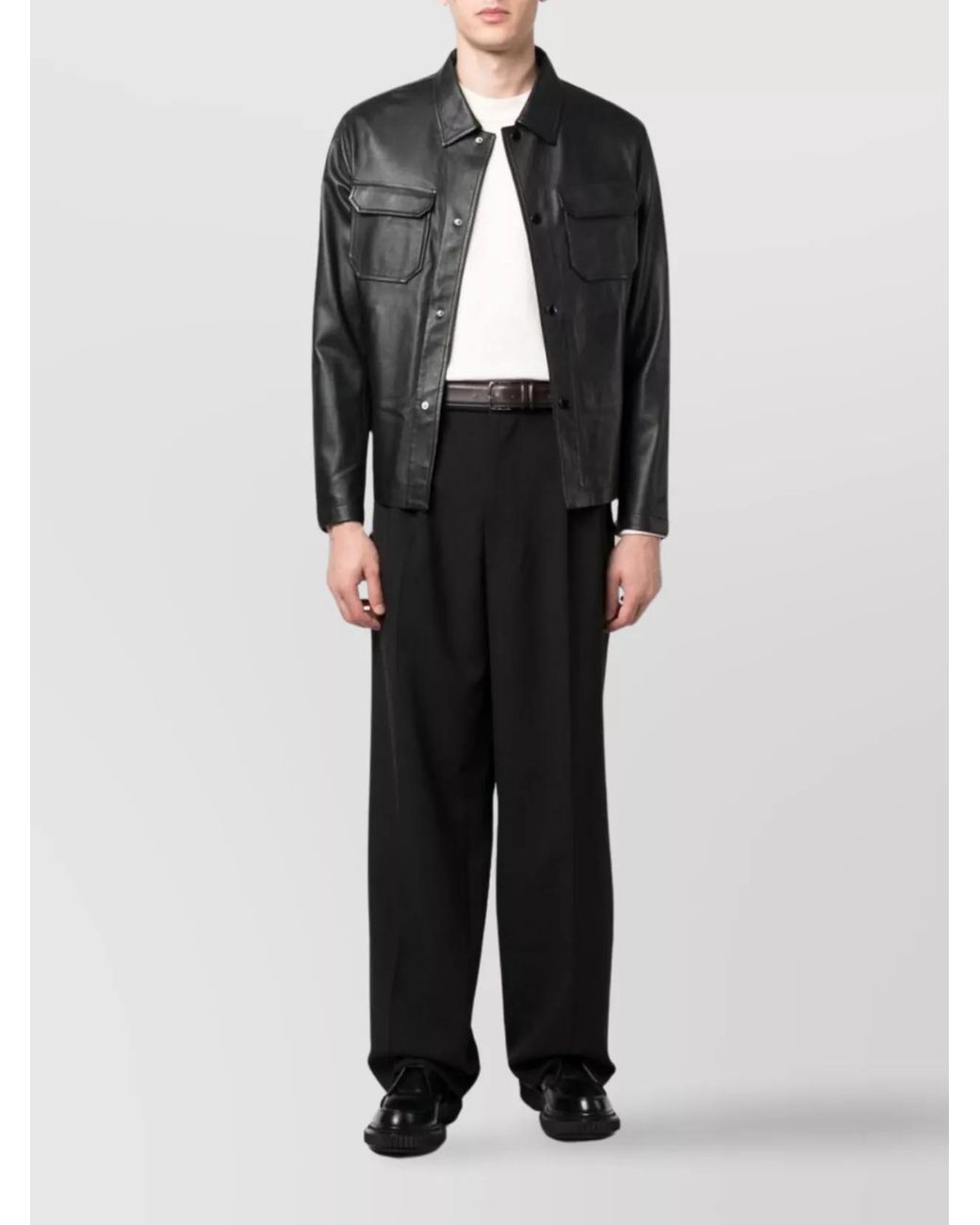Emporio Armani Black Lambskin Leather Jacket for men