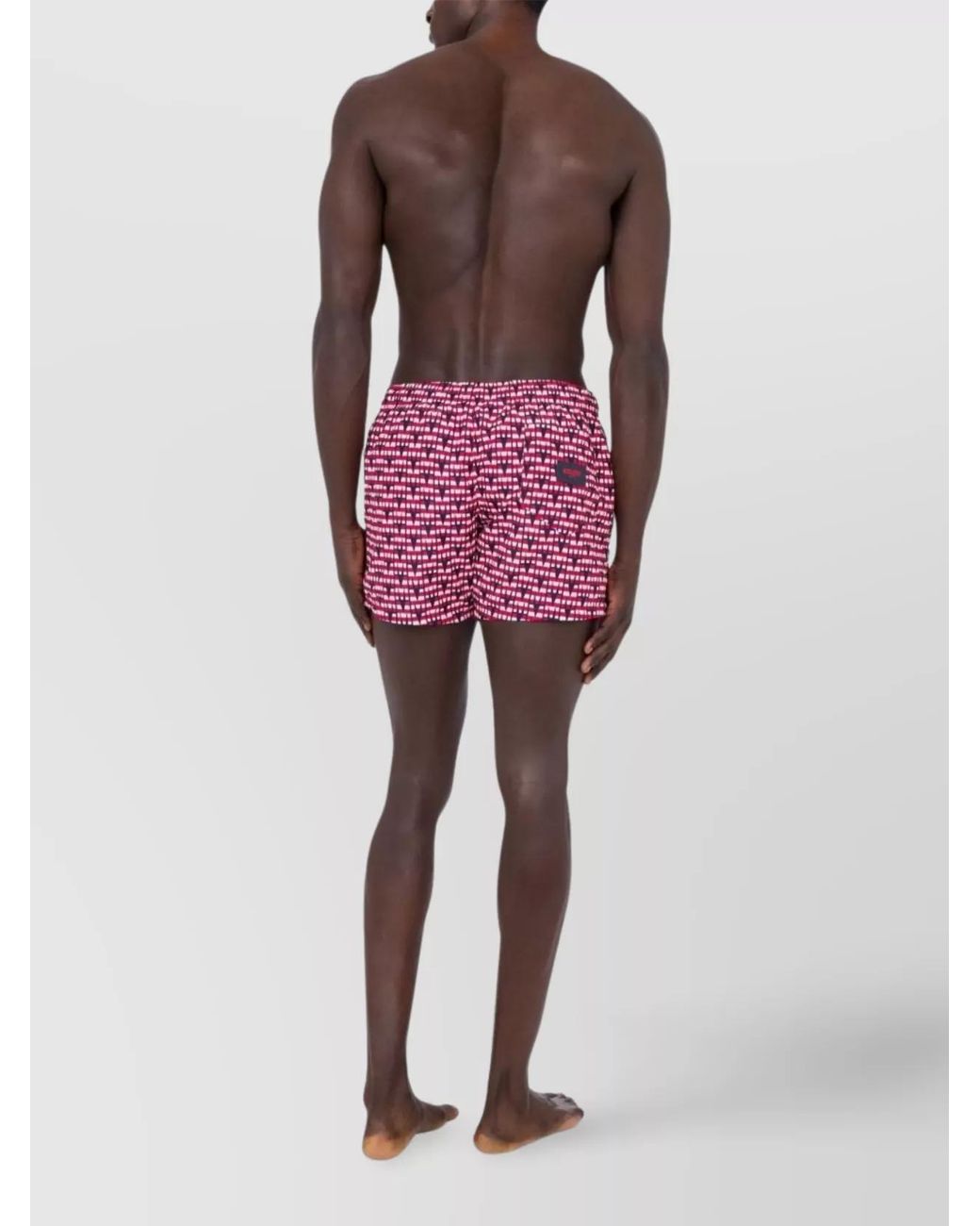 Moschino Red Graphic-Print Swim Shorts for men