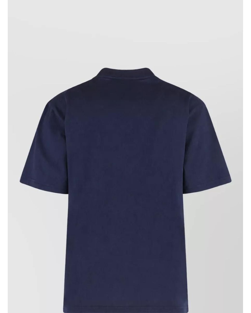 Autry Blue Ribbed Cotton Logo T-Shirt