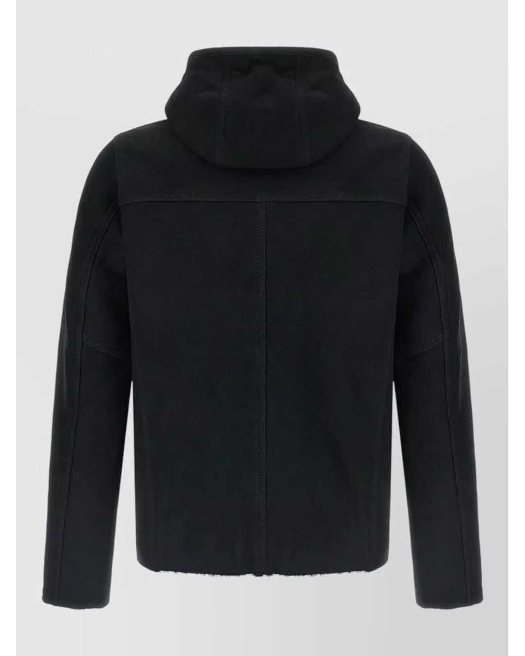 Giorgio Brato Black Lamb Leather Hooded Jacket for men