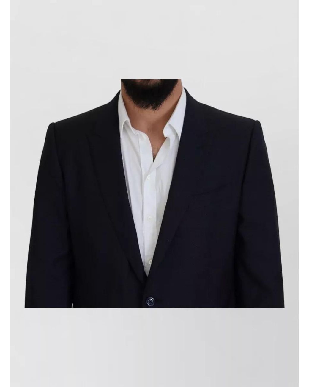 Dolce & Gabbana Blue Silk Wool Single Breasted Suit for men