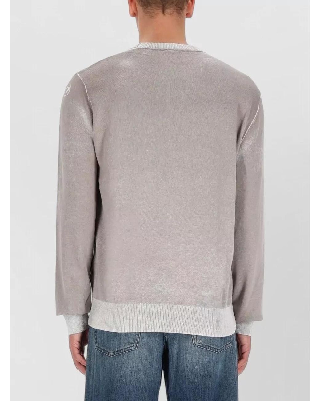 DIESEL Gray Cotton Jersey T-Shirt for men