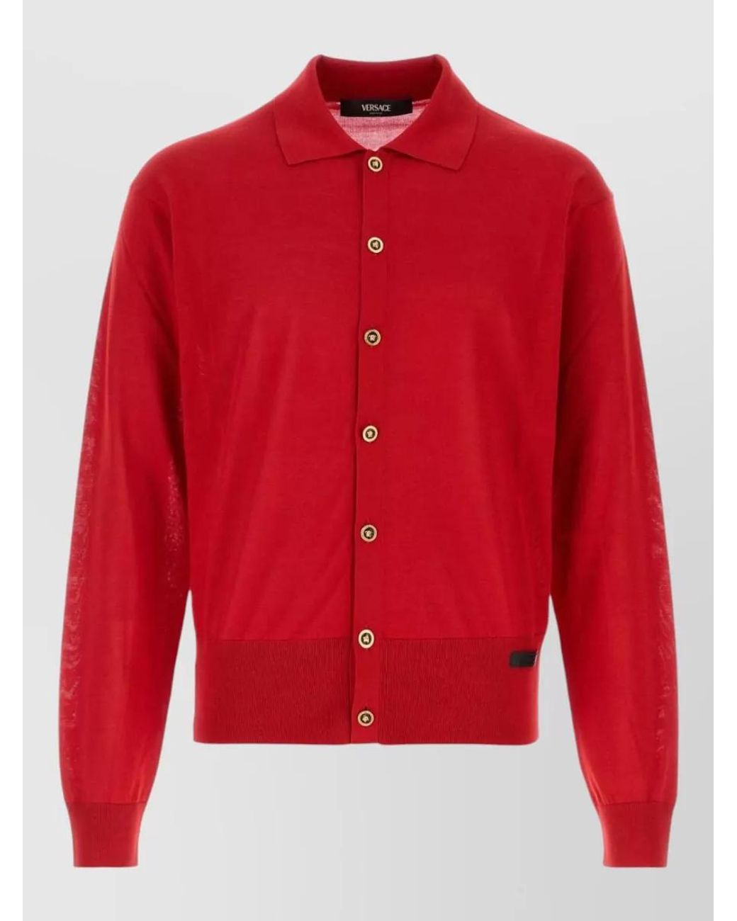 Versace Red Silk Cardigan for men