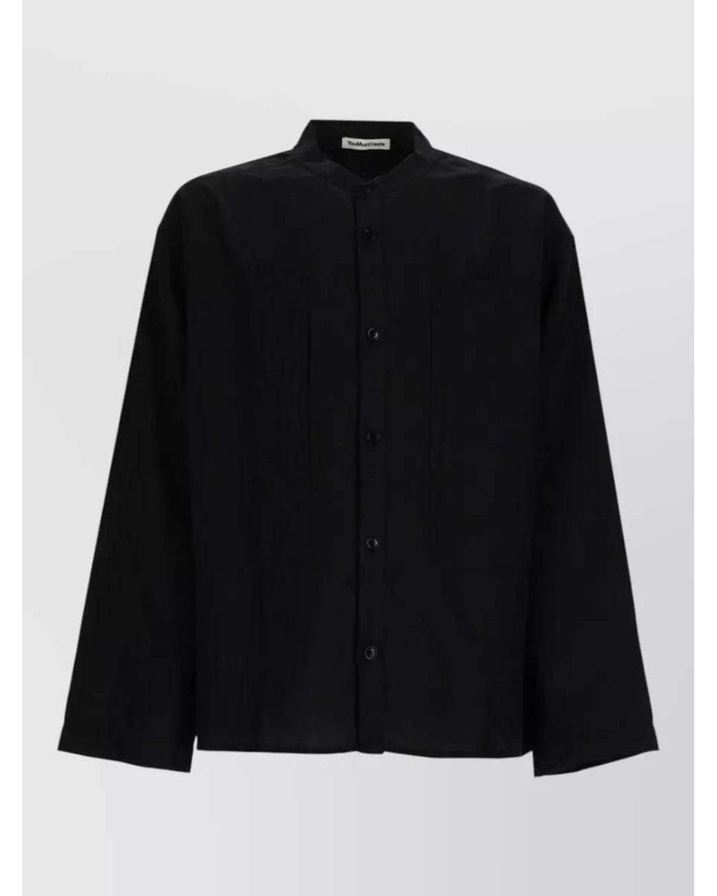 YMC Black Linen Blend Shirt Jacket for men