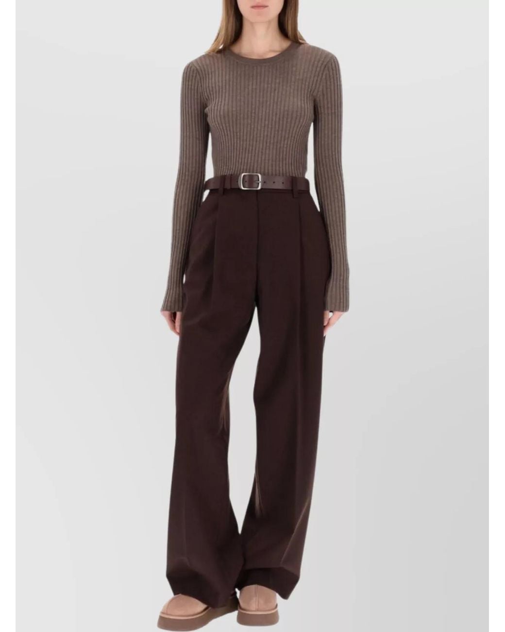 Helmut Lang Multicolor Ribbed Wool Open Back Top