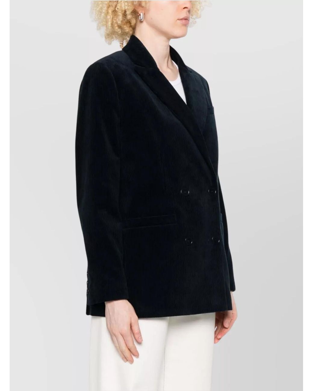 A.P.C. Black Cotton Double-Breasted Jacket
