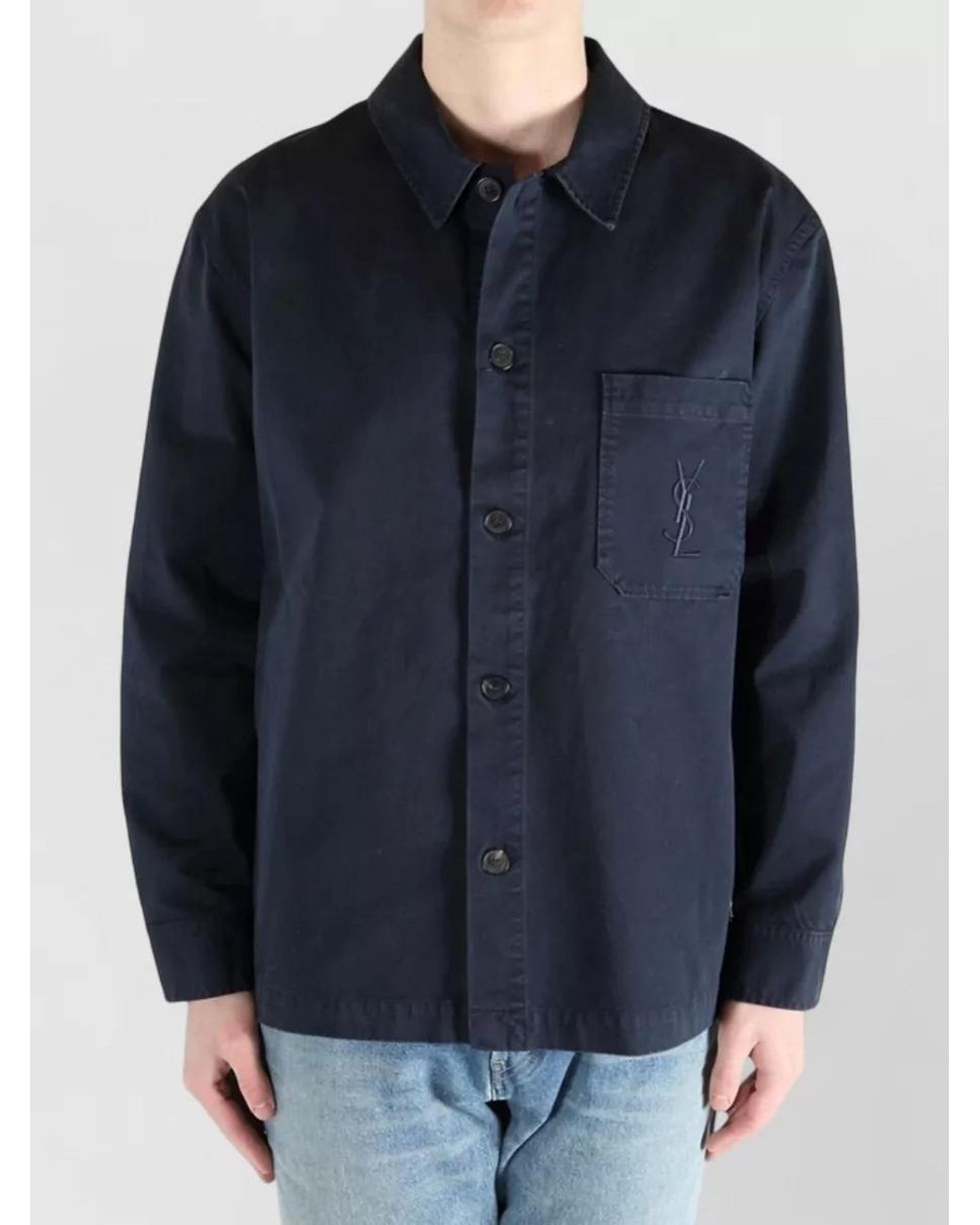 Saint Laurent Blue Cotton Overshirt for men