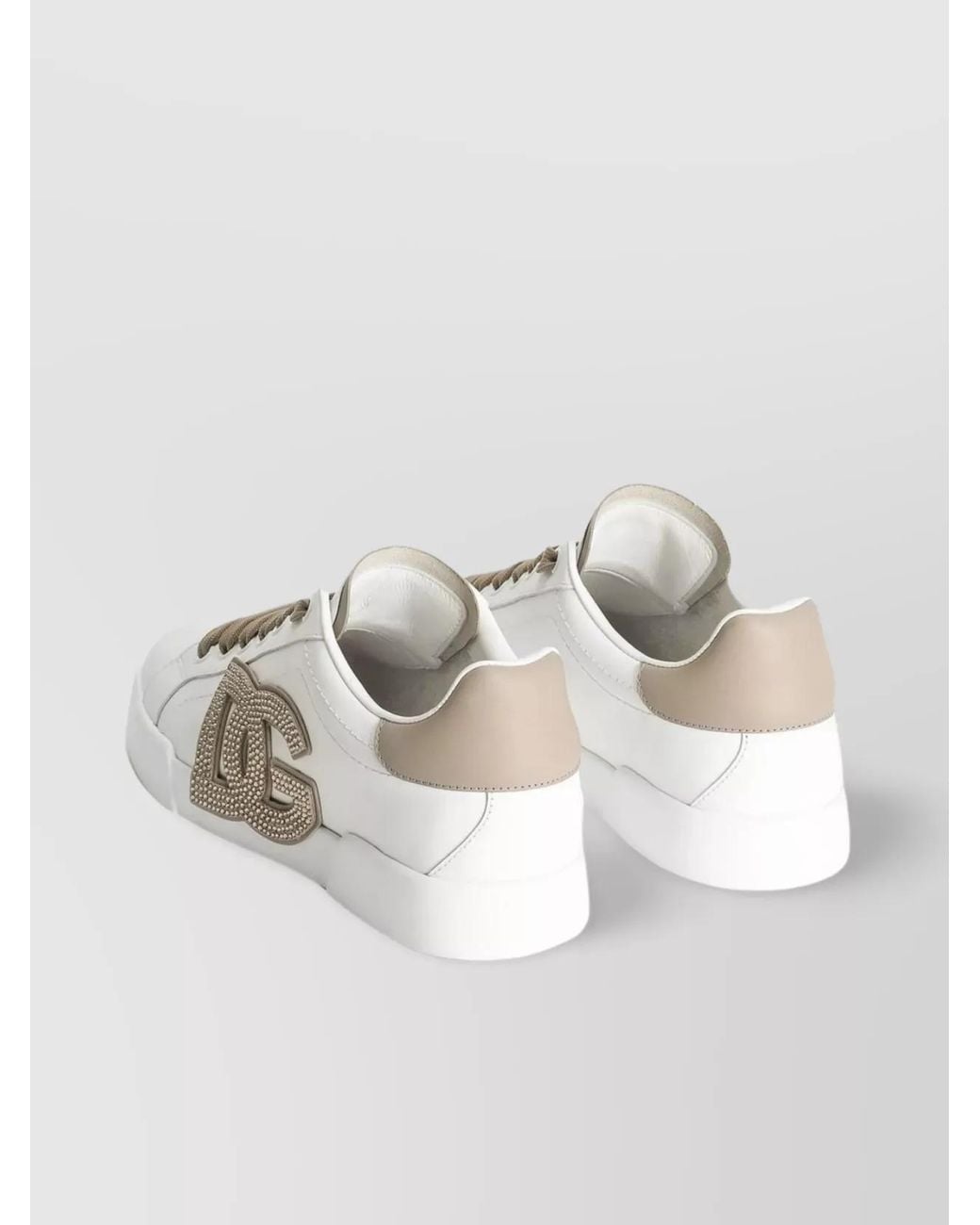 Dolce & Gabbana Metallic Leather Low-Top Sneakers