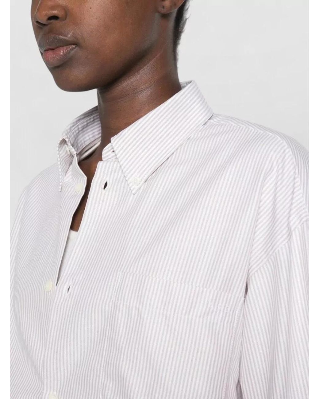 A.P.C. White Striped Cotton Shirt