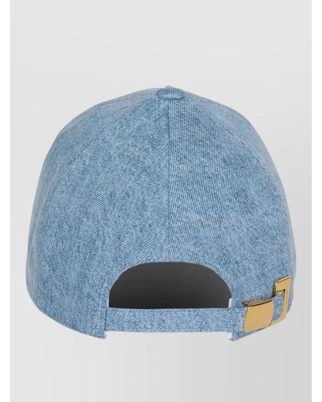 Balmain Blue Denim Logo-Print Baseball Cap for men