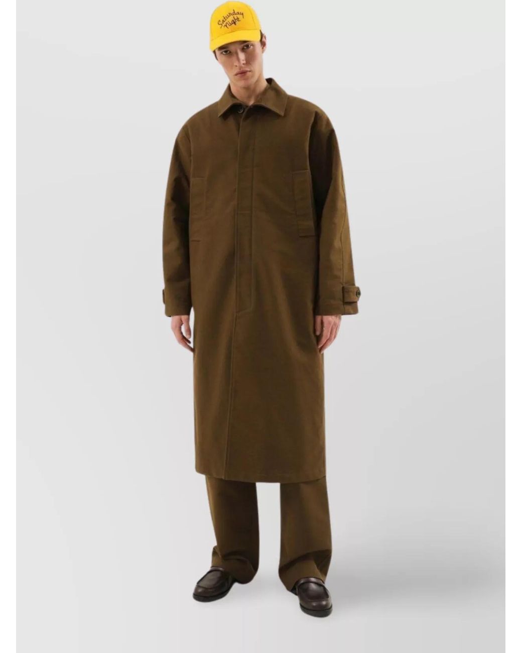 1989 STUDIO Green Cotton Single Breasted Coat for men