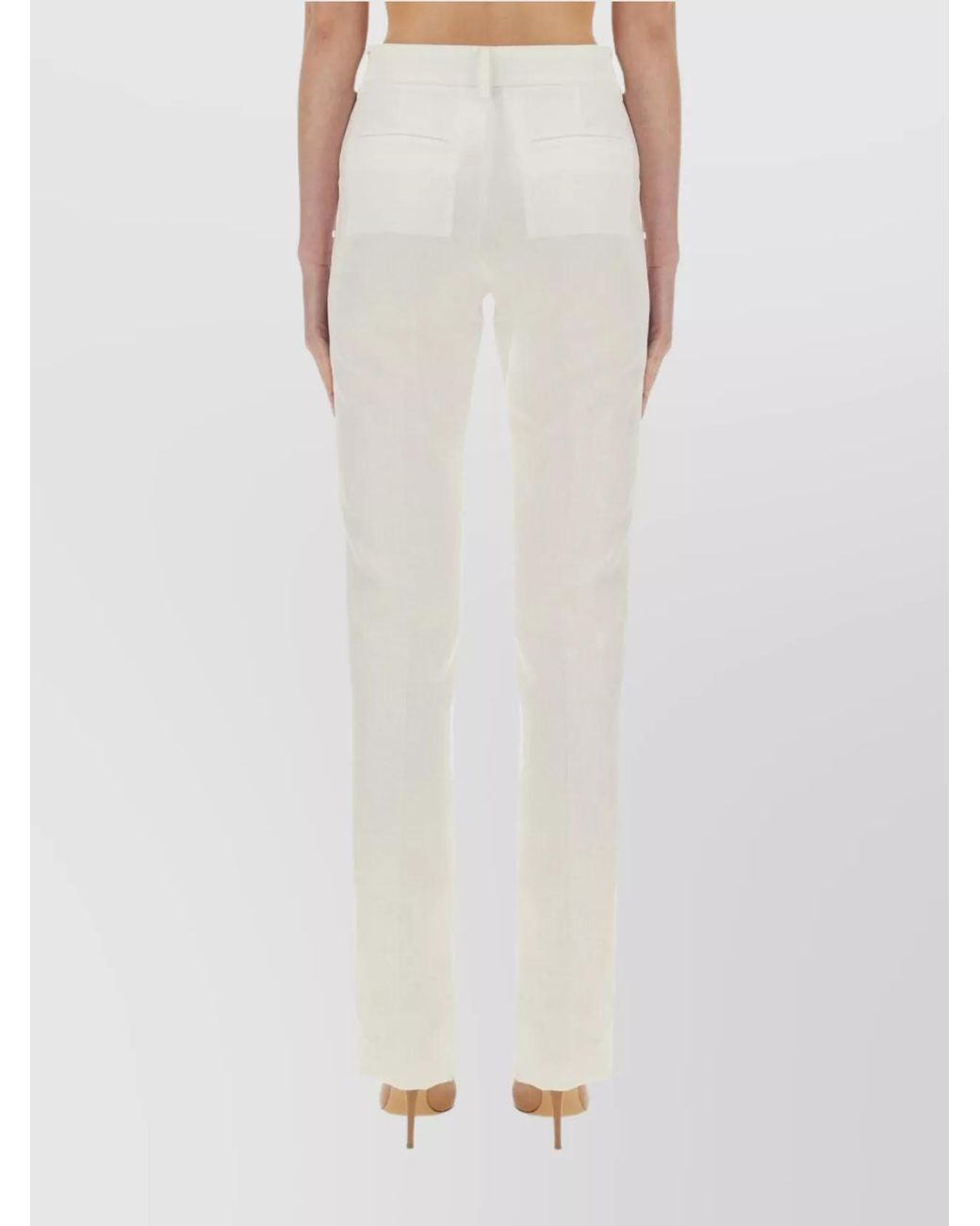 Sportmax White Raoul Straight-Leg Trousers