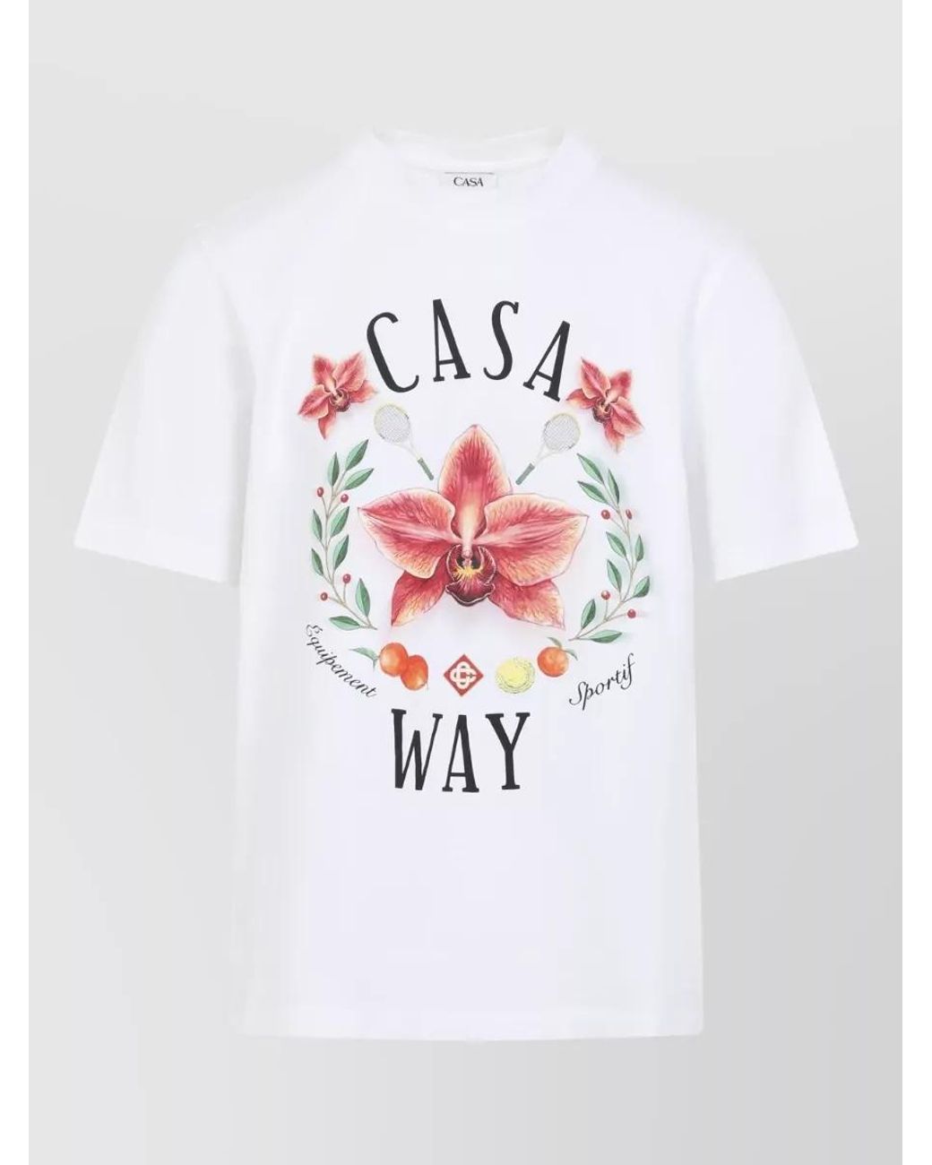 Casablanca White Organic Cotton Graphic Logo-Print T-Shirt for men