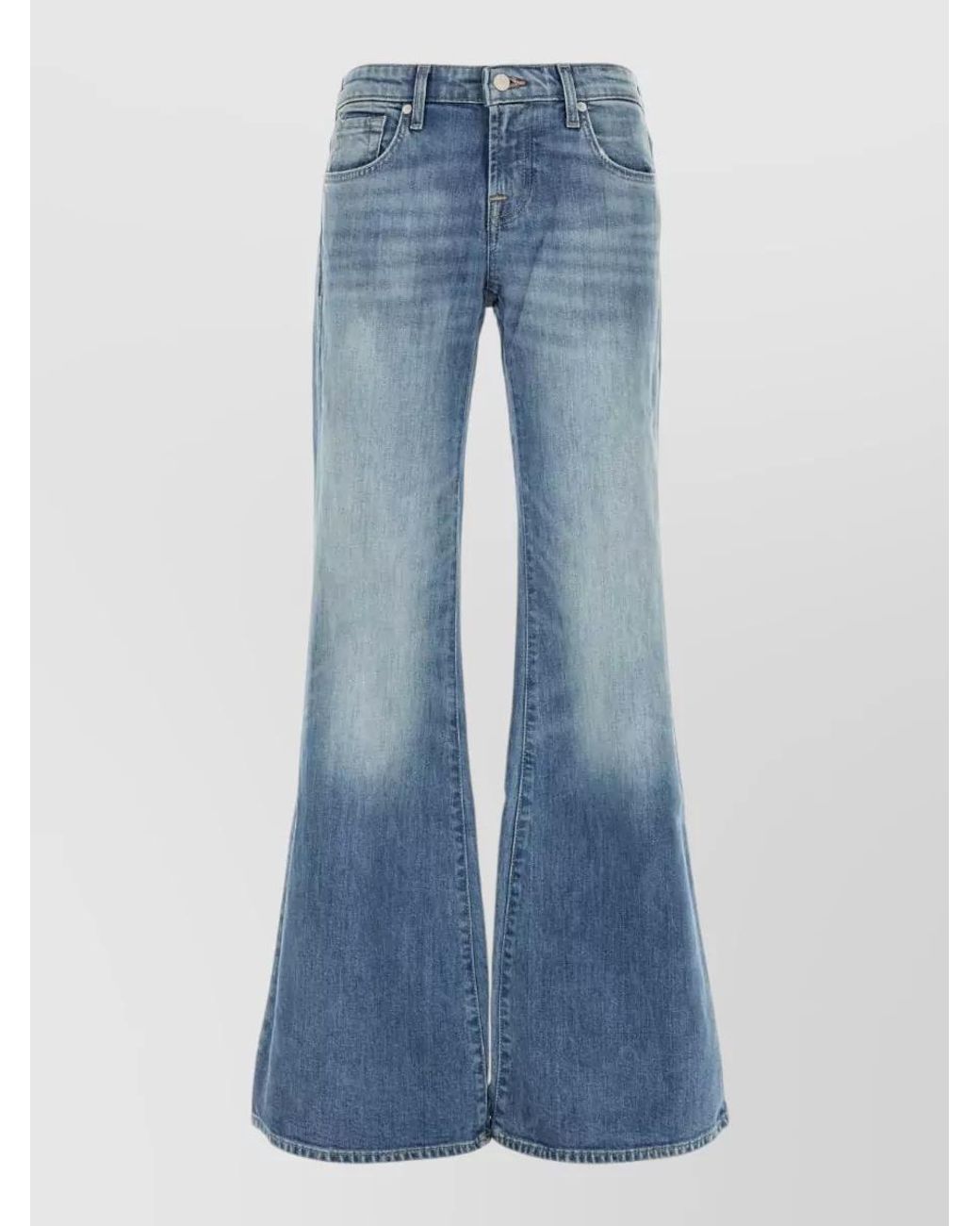 7 For All Mankind Blue Low-Rise Flared Jeans
