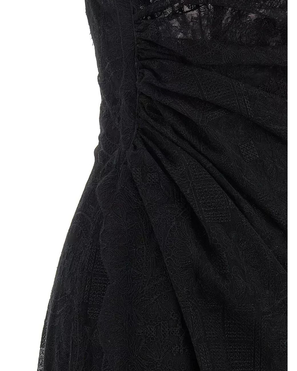 Ermanno Scervino White Lace Draped Sleeveless Maxi Dress