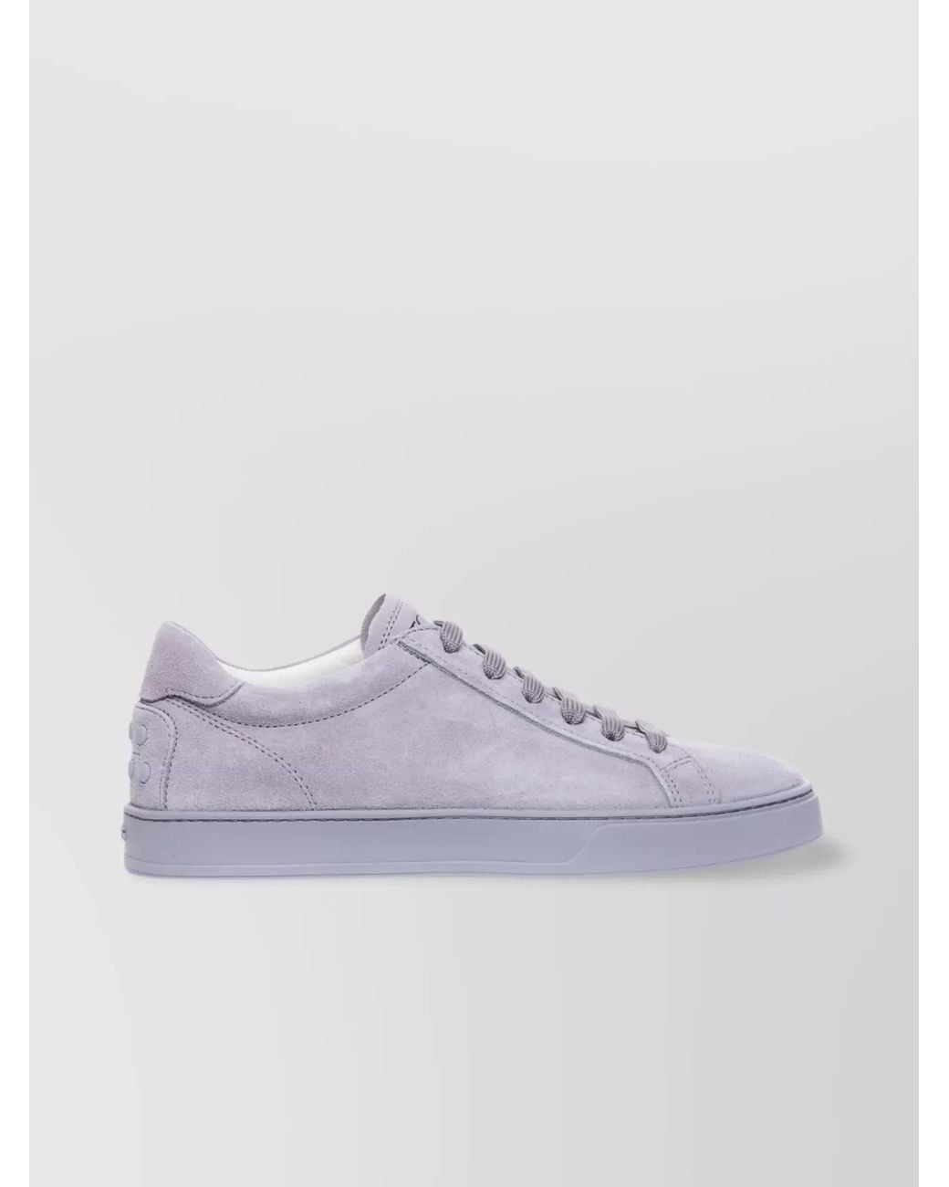 Tod's White Low-Top Suede Calfskin Sneakers With Heel Gommini for men