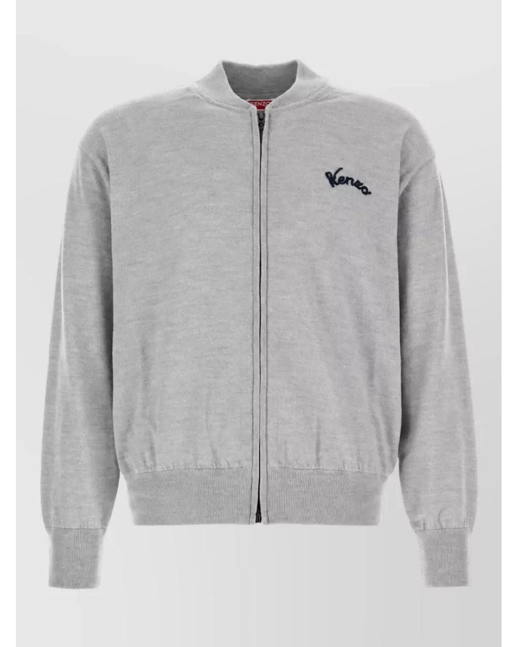 KENZO Gray Wool Cardigan for men