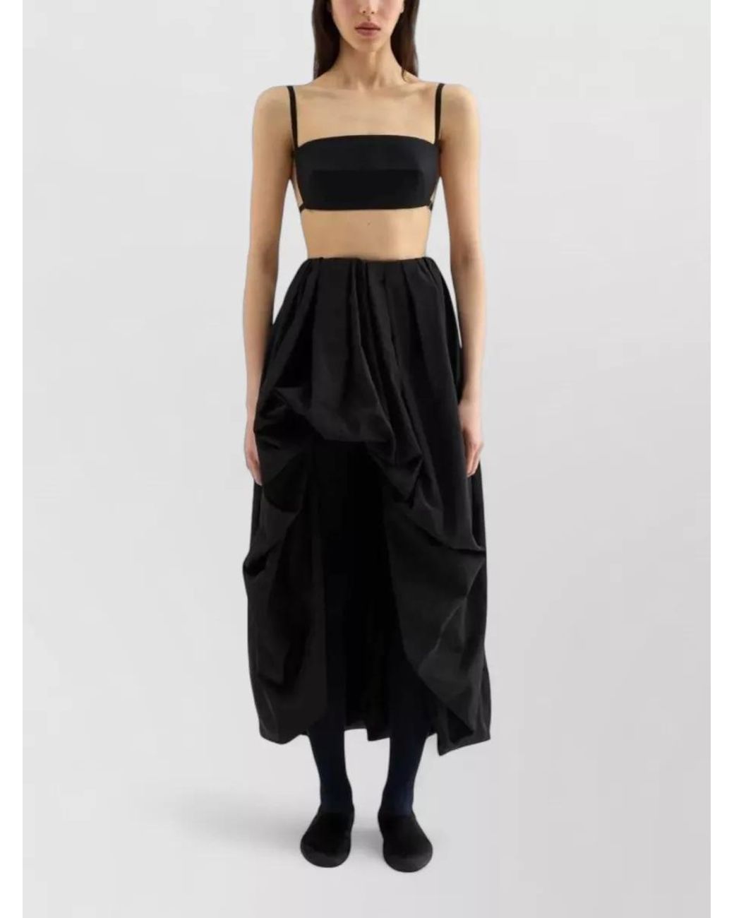 Jil Sander Blue Draped High-Rise Asymmetric Skirt
