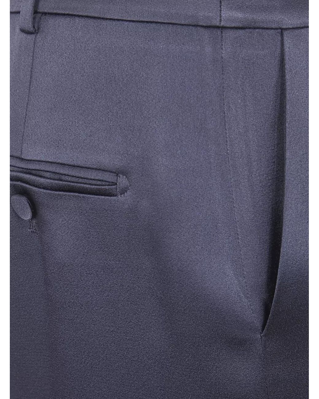 Tom Ford Blue Crepe Satin Straight Maxi Skirt