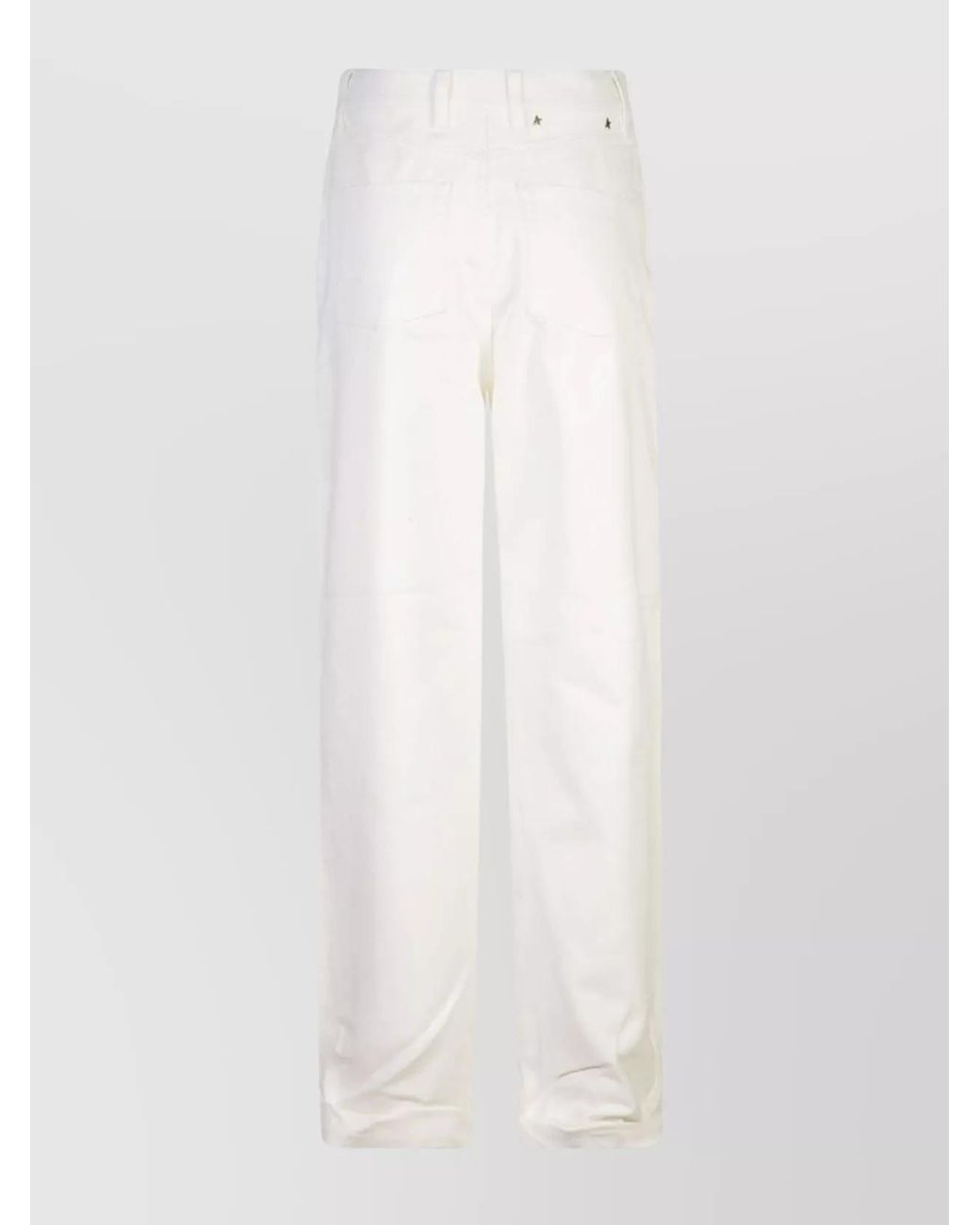 Golden Goose Deluxe Brand White Denim High-Rise Straight-Leg Trousers
