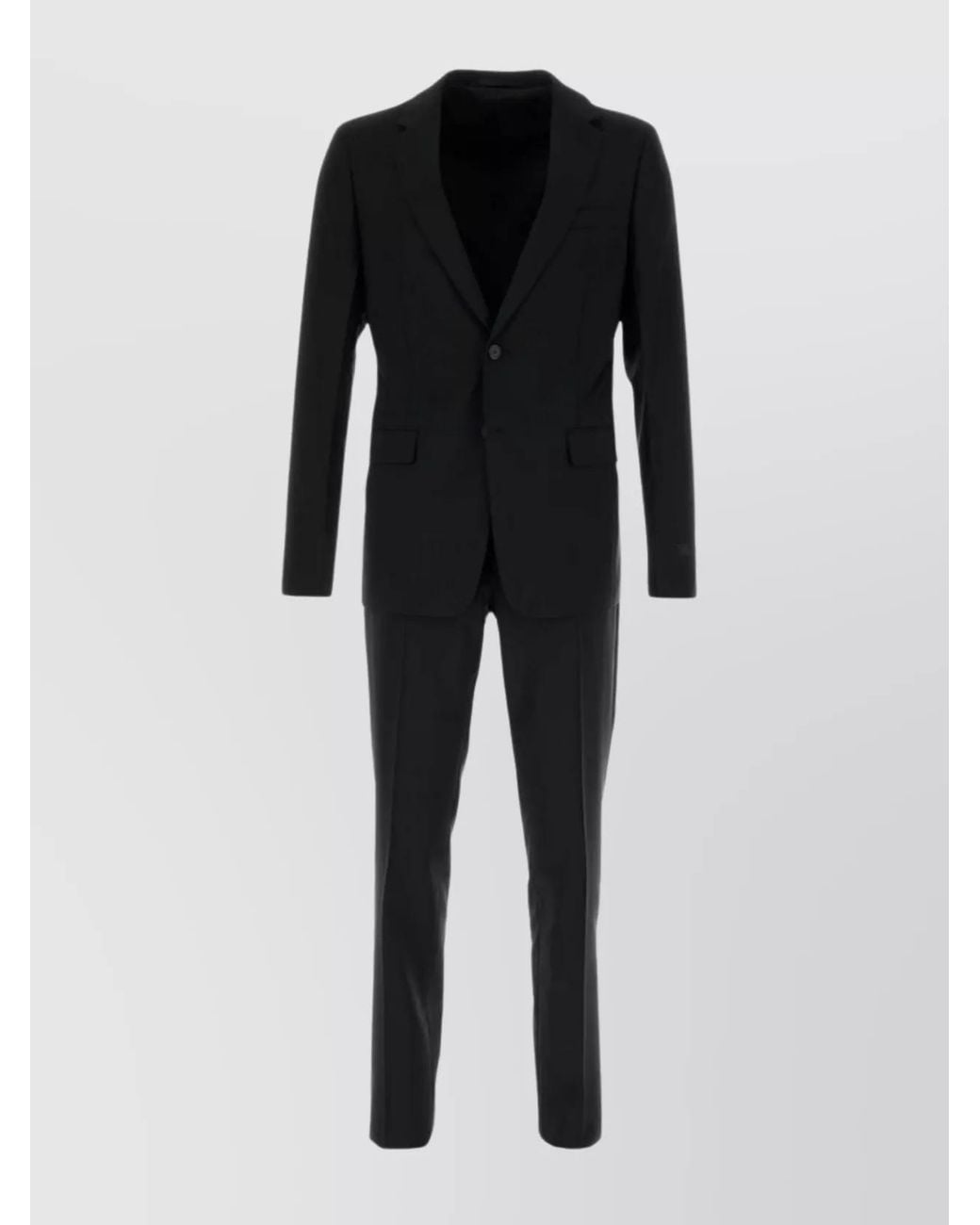 Prada Black Virgin Wool Mohair Single Breasted Suit for men