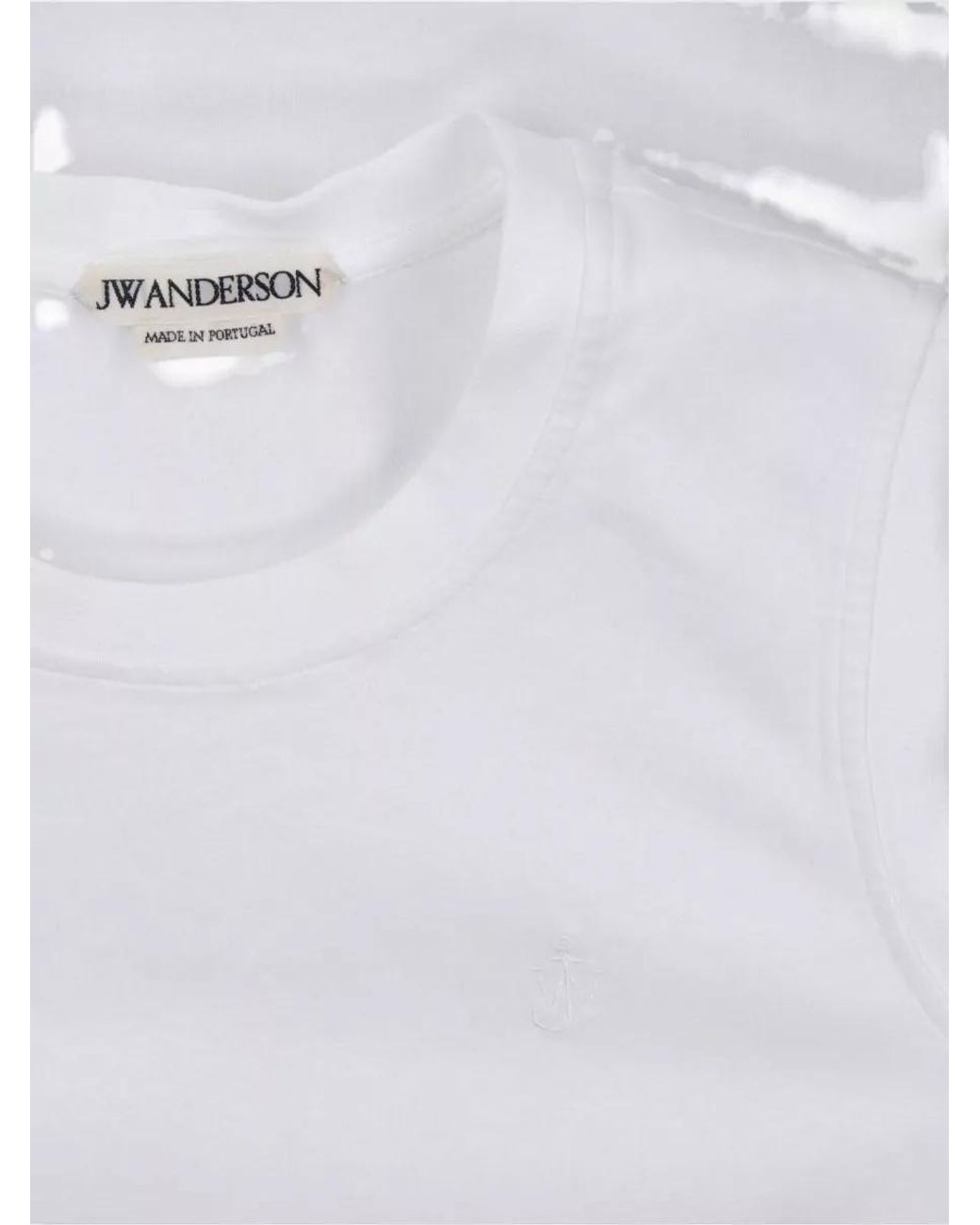 J.W. Anderson White Organic Cotton Ribbed Knot-Hem Tank Top