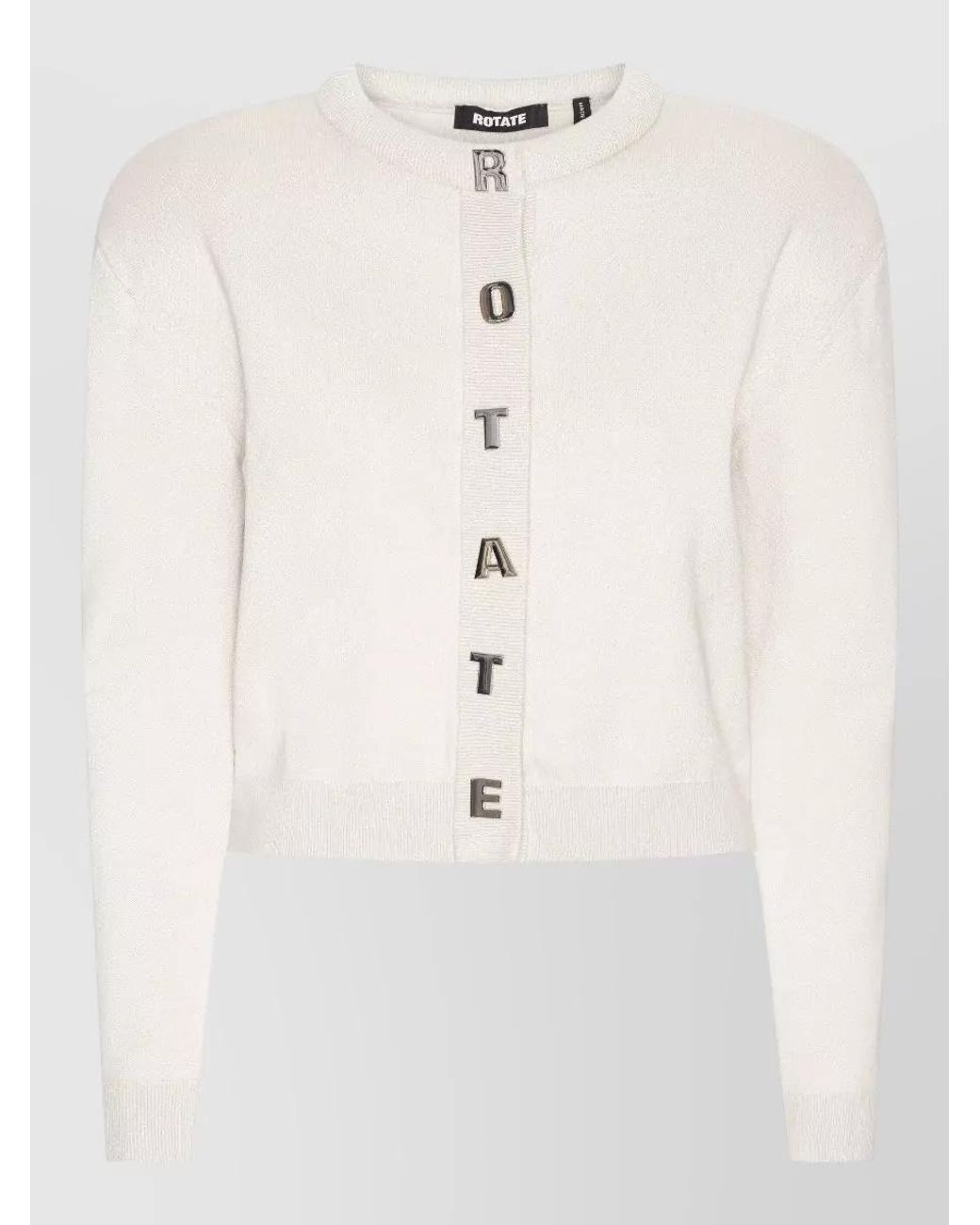 ROTATE BIRGER CHRISTENSEN Natural Cashmere-Blend Ribbed Round-Neck Cardigan