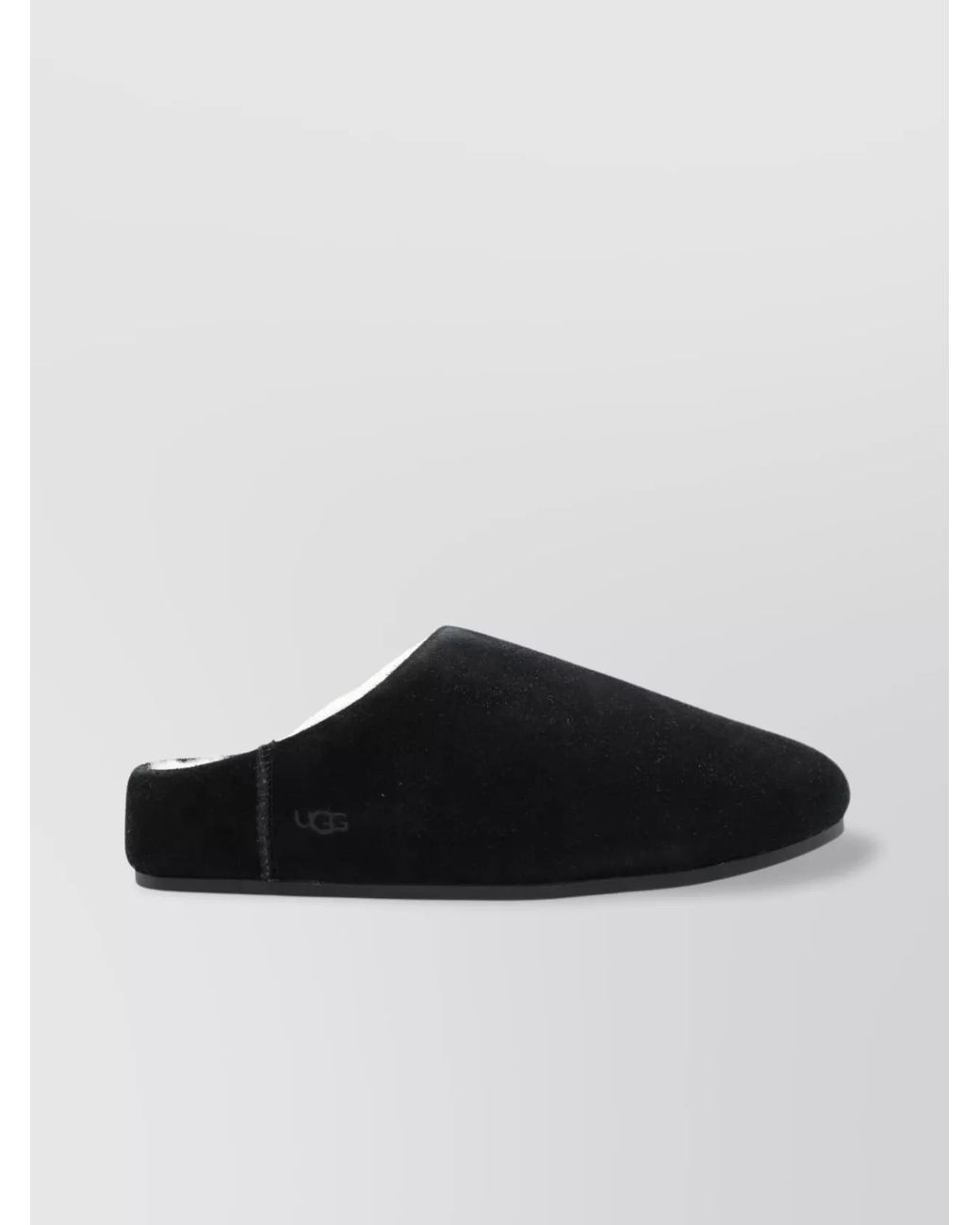 Ugg Black Suede Leather Open Toe Slippers