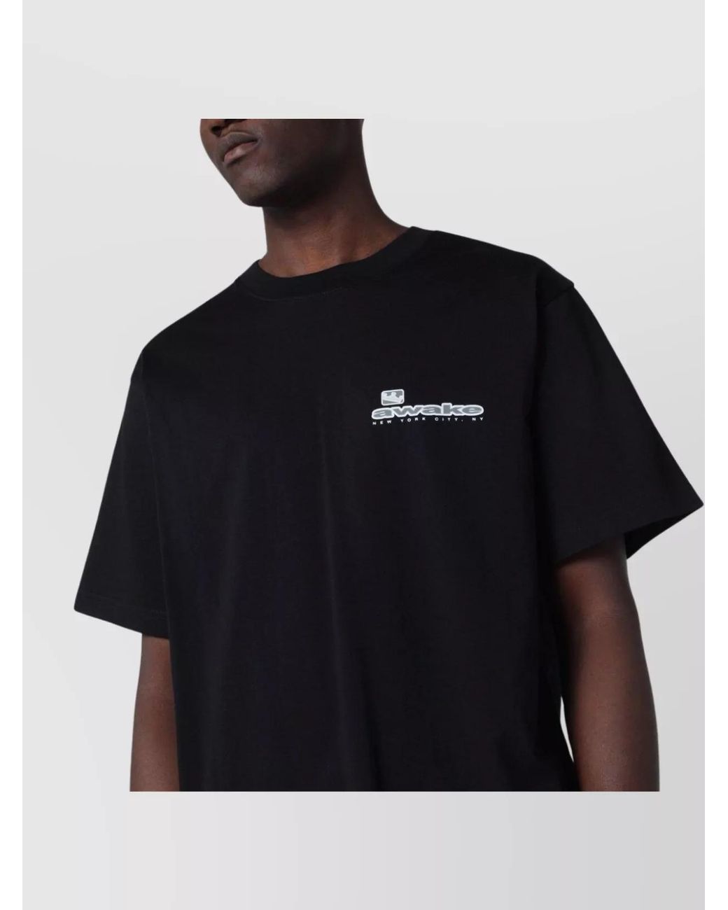 AWAKE NY Blue Cotton Logo-Print T-Shirt for men