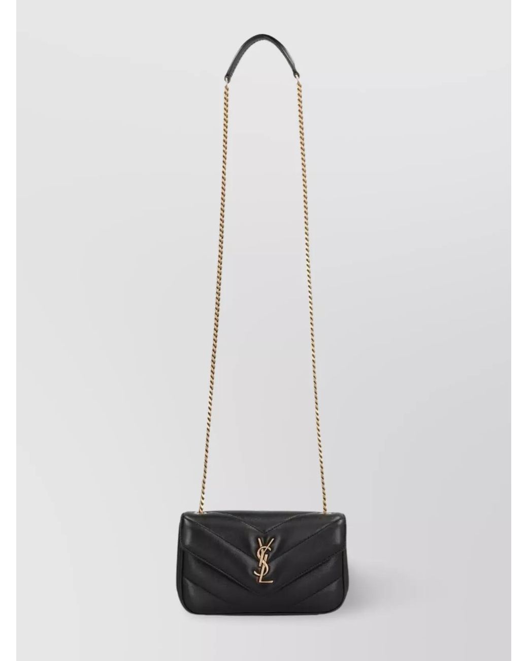 Saint Laurent Black Loulou Mini Leather Quilted Shoulder Bag