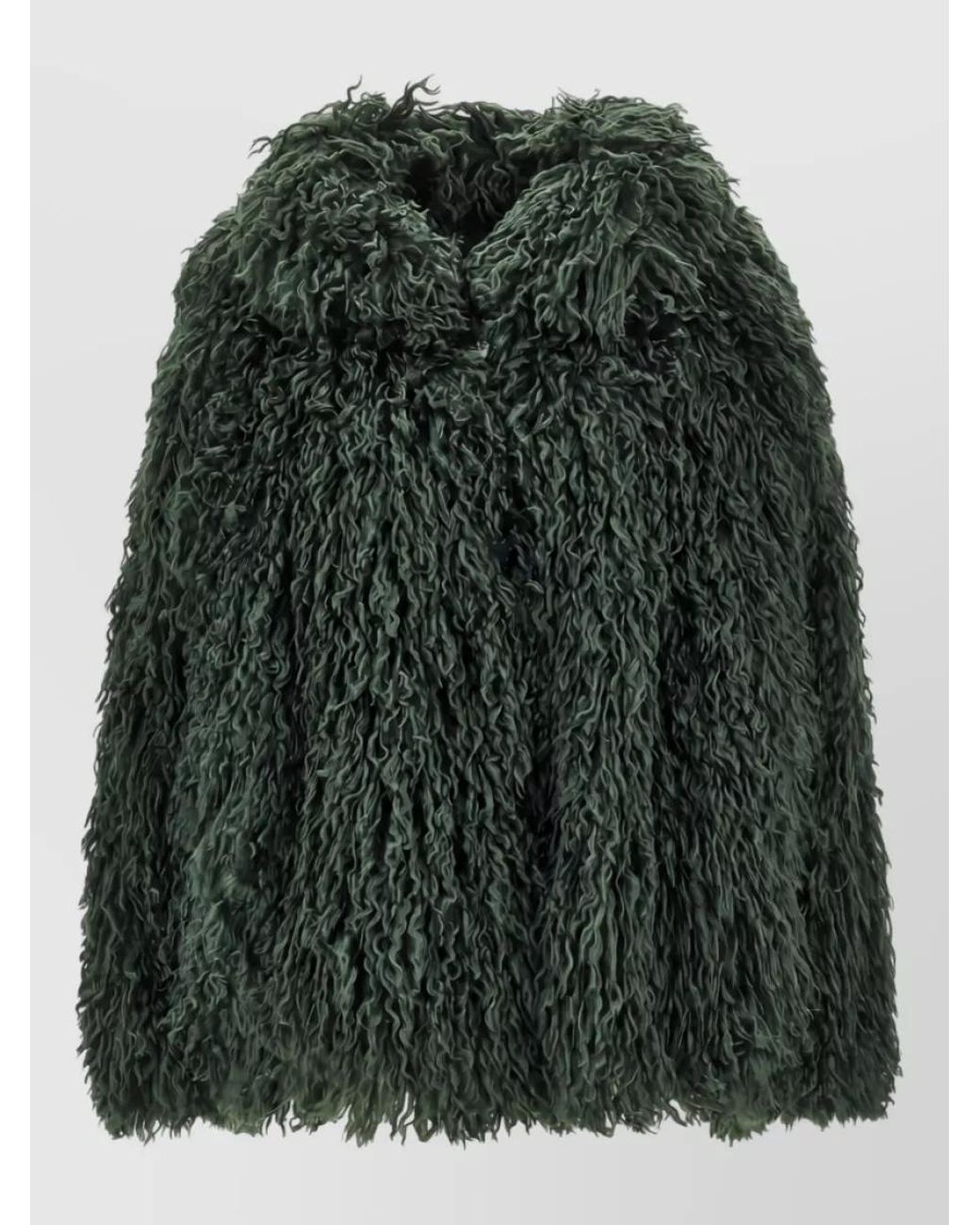 Emporio Armani Green Faux Fur Oversized Collar Jacket