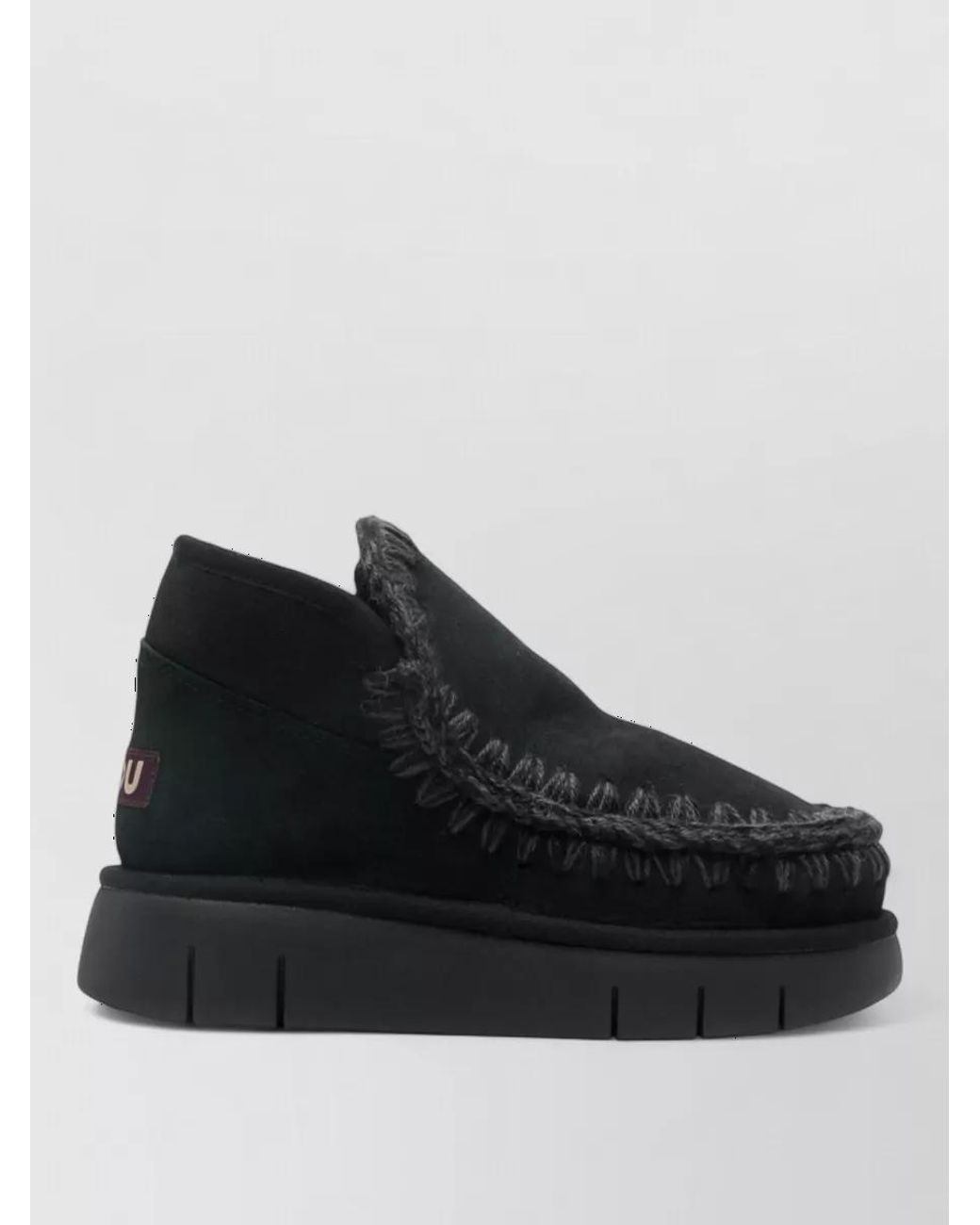 Mou Black Leather Boots