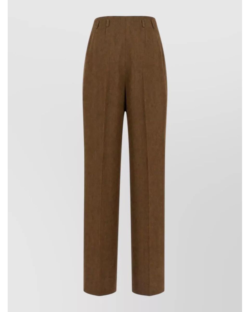 Alberta Ferretti Brown Embroidered Tailored Trousers