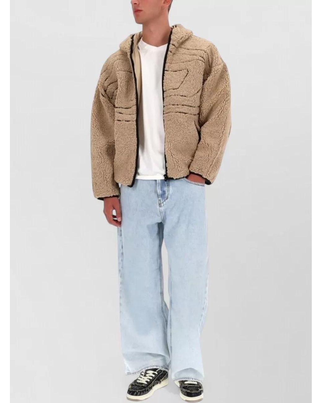 DIESEL White Hooded Jacket for men