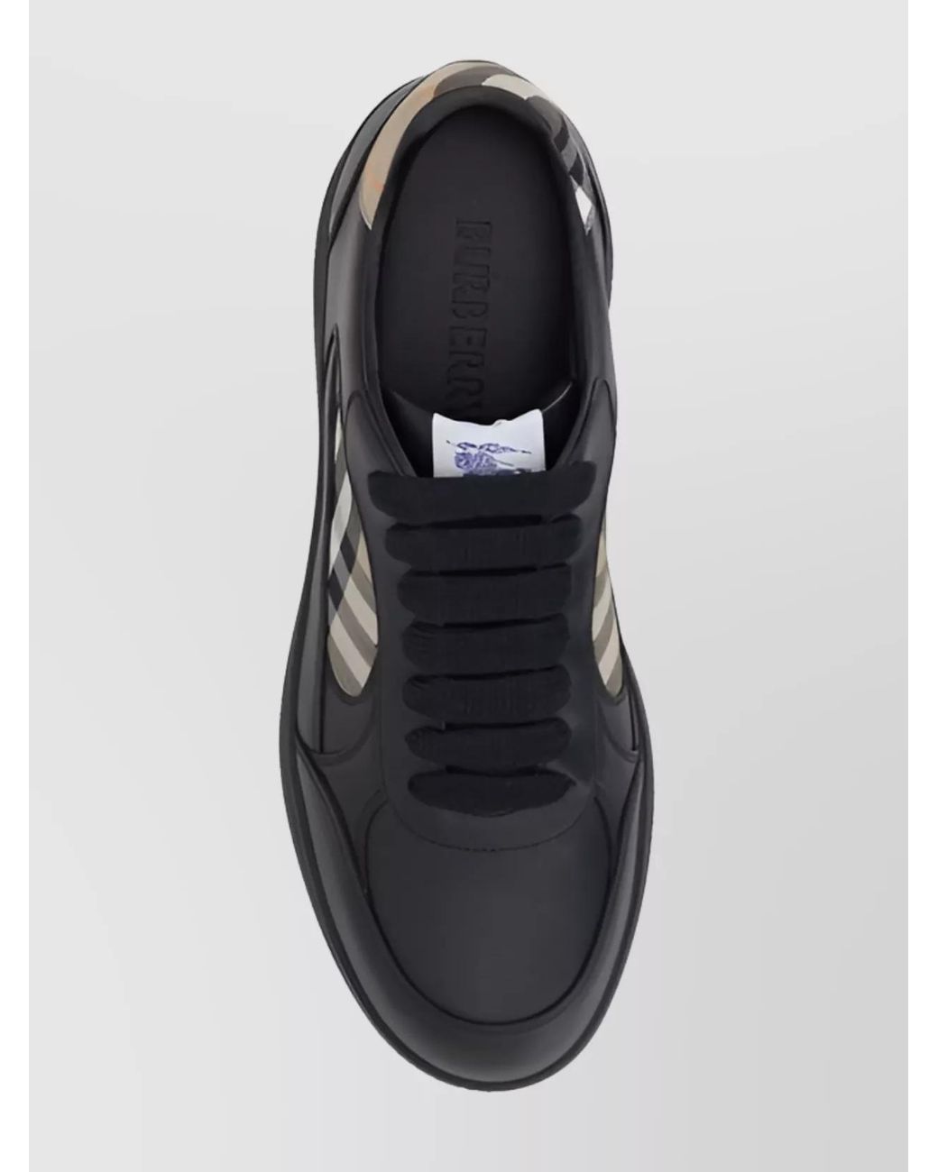 Burberry Black Leather Low-Top Sneakers for men