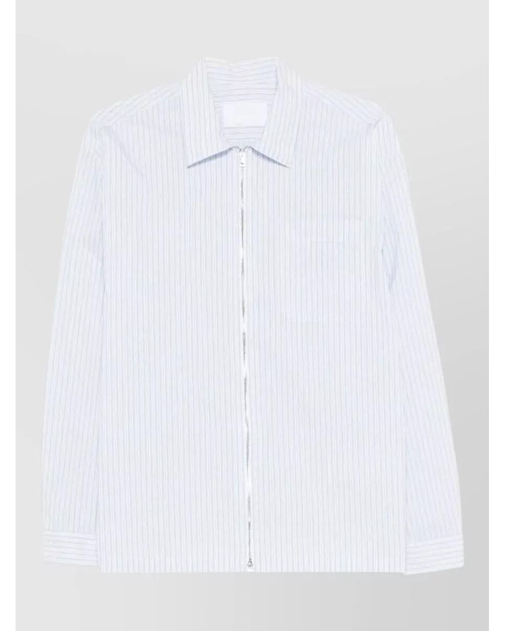 Prada White Striped Long-Sleeve Shirt for men