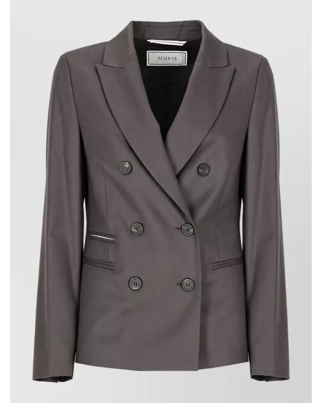 Peserico Black Wool Double-Breasted Blazer