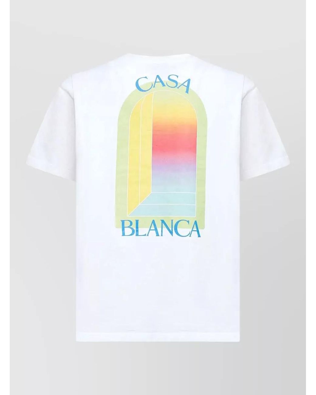 Casablanca White Organic Cotton Oversized Printed T-Shirt for men