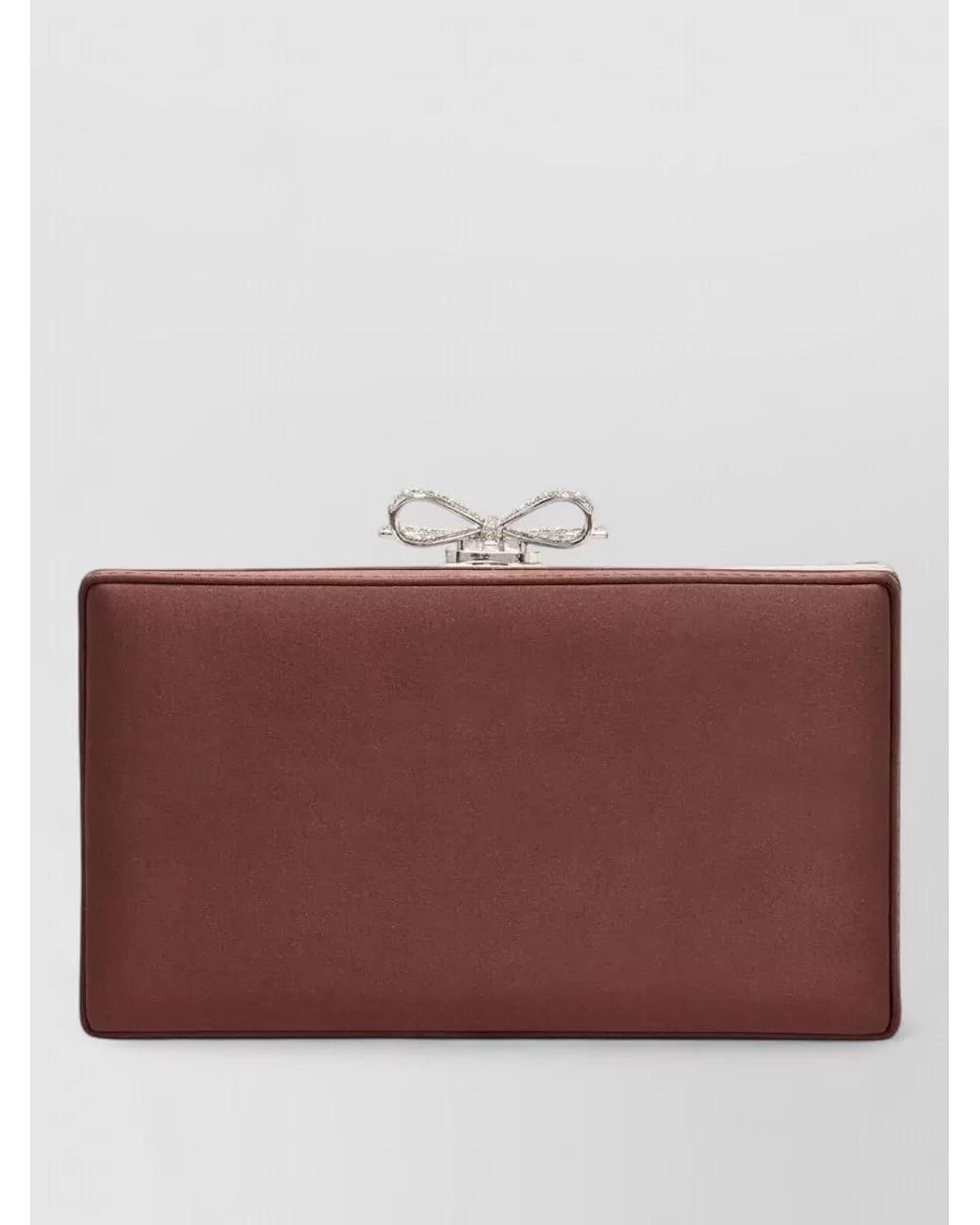 Self-Portrait Brown The Bow Crystal Clutch Bag