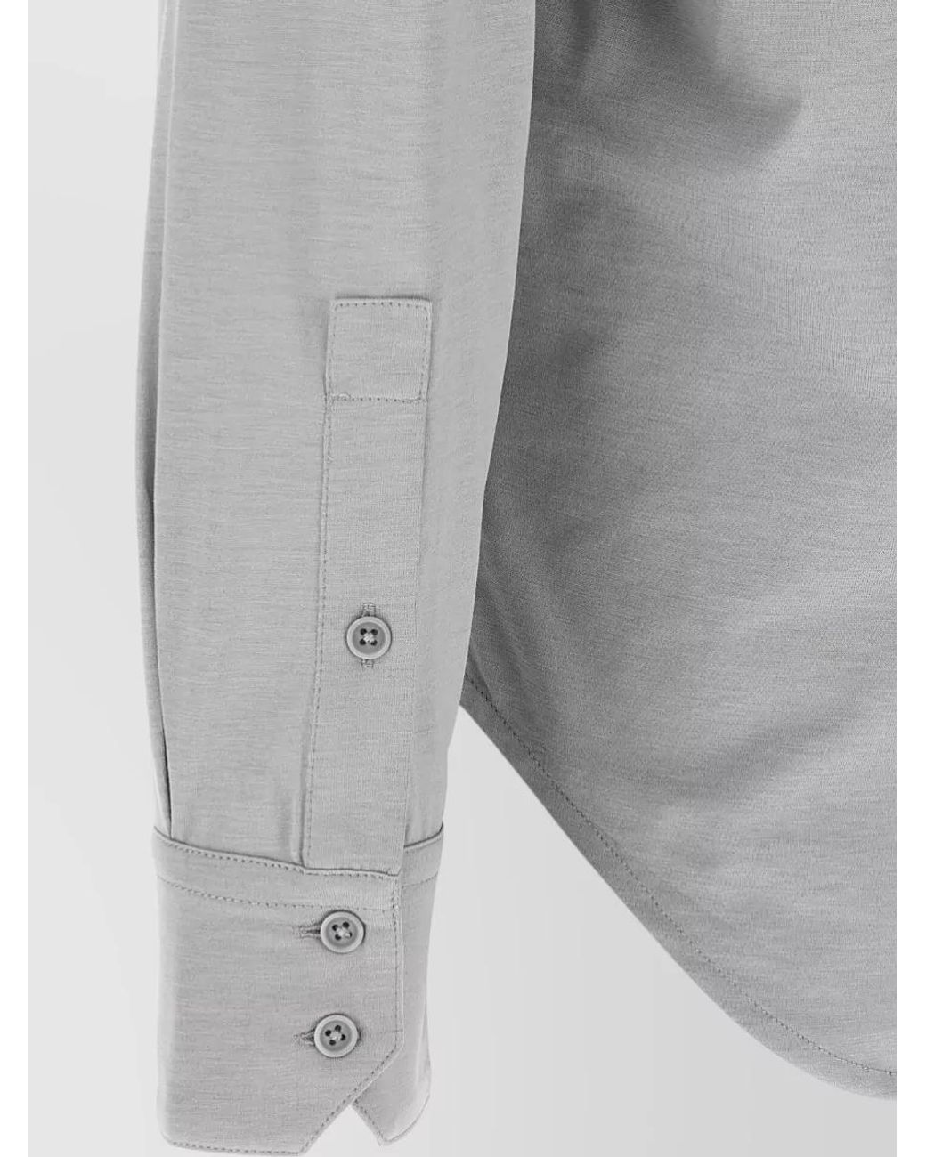 Tom Ford Gray Silk Blend Long-Sleeve Shirt for men